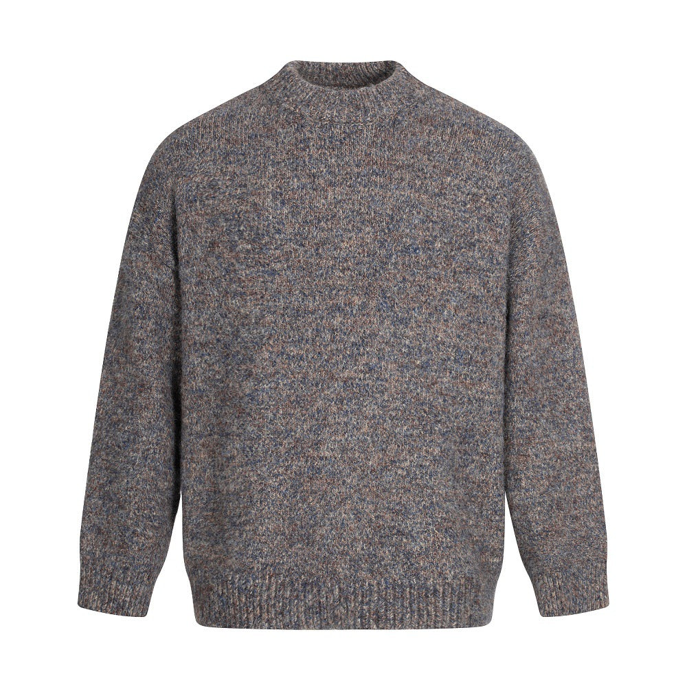 Suéter de punto hombre jaspeado cuello redondo