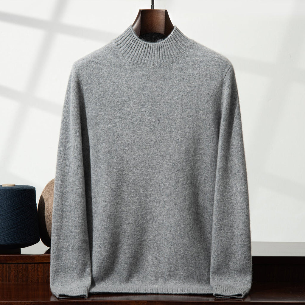 Suéter de punto grueso para hombre con cuello alto textura suave y calidez ligera