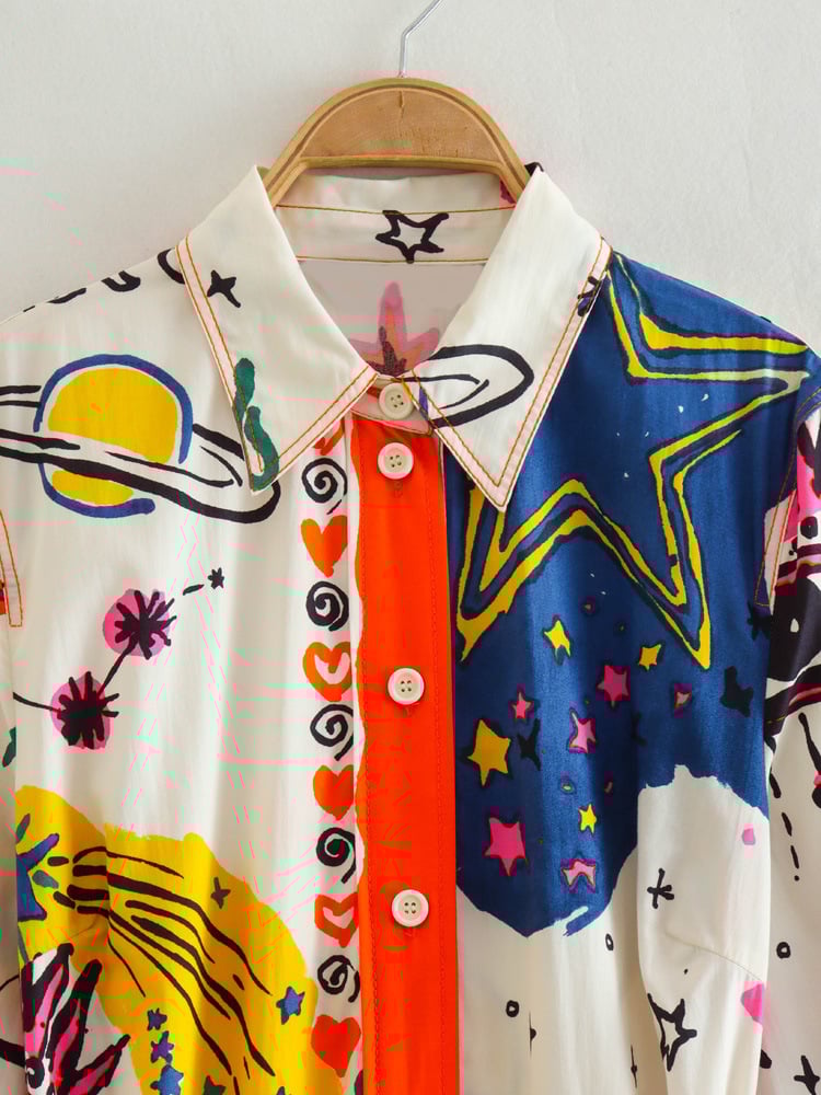 Vestido camisero maxi con estampado para mujer - Cailin