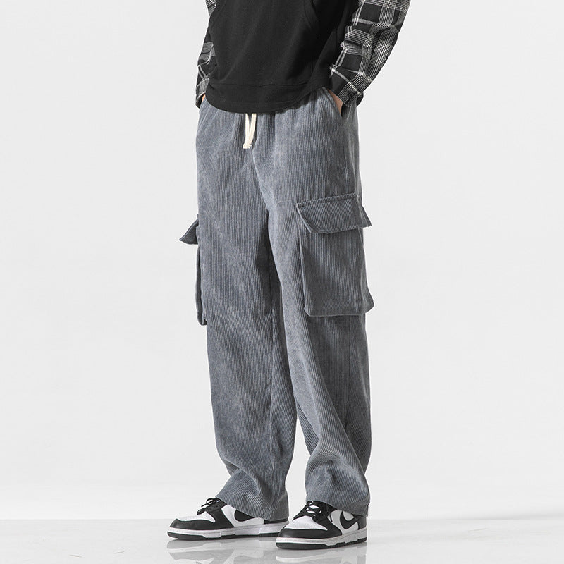 Pantalones para hombre pana corte recto cargo - Hugo