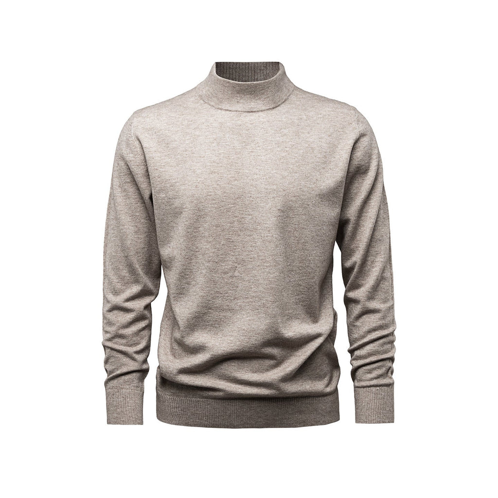 Suéter hombre de punto cuello alto efecto lana suave silueta regular vestuario versátil