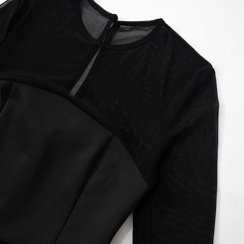 Vestido mini con mangas transparentes – Clara