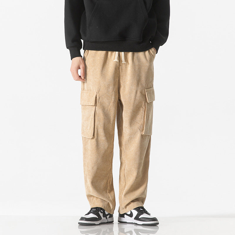 Pantalones para hombre pana corte recto cargo - Hugo