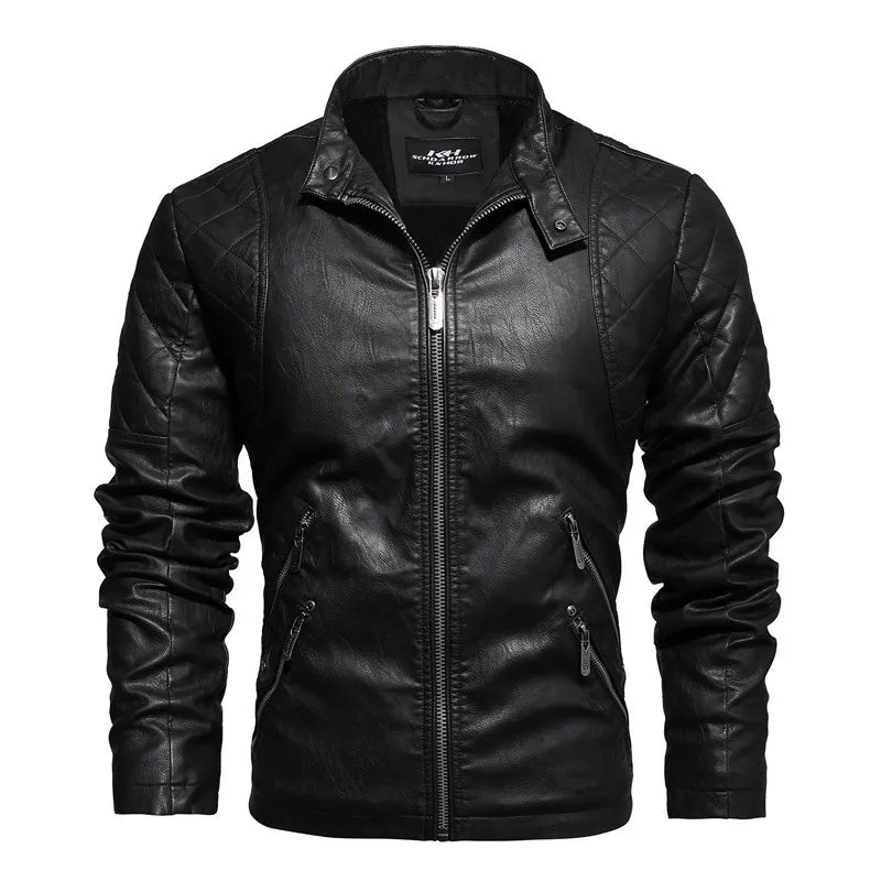 Chaqueta biker para hombre con cierre de cremallera - Bravik