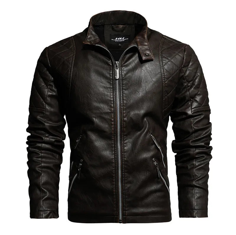 Chaqueta biker para hombre con cierre de cremallera - Bravik
