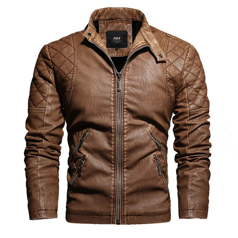 Chaqueta biker para hombre con cierre de cremallera - Bravik