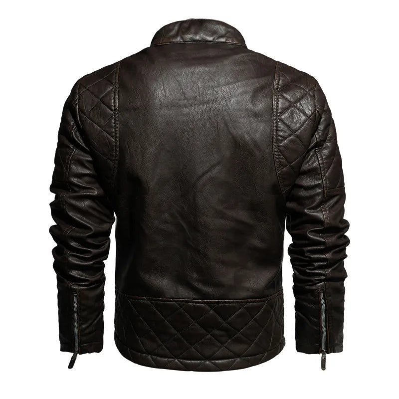 Chaqueta biker para hombre con cierre de cremallera - Bravik