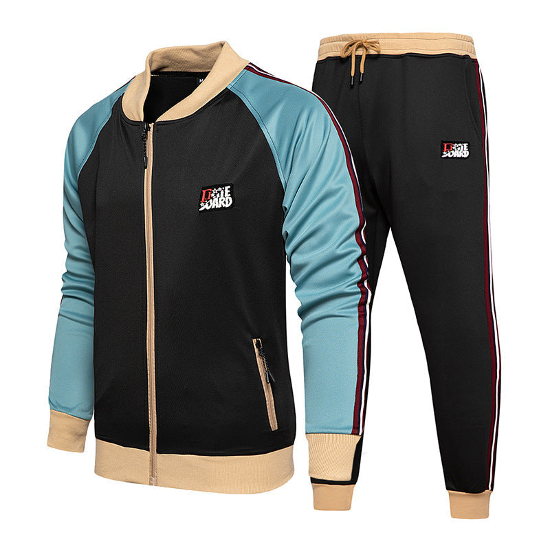 Conjunto deportivo hombre chaqueta con cierre frontal y pantalón largo tejido flexible