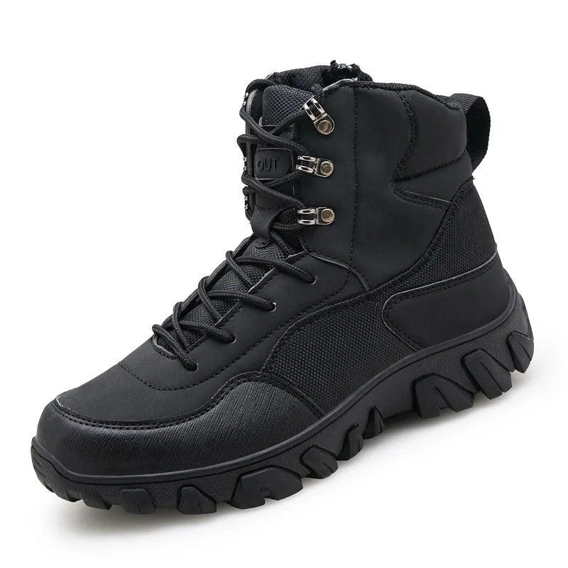 Botines hombre outdoor caña media cordones suela dentada montañeros camel - Tarevon