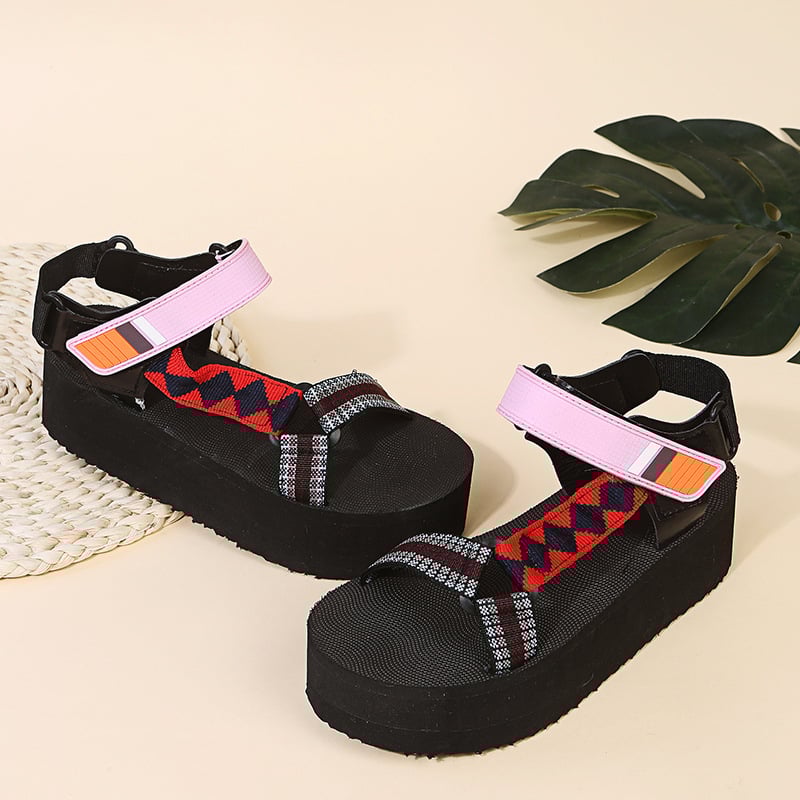 Sandalias de plataforma con tiras tejidas para mujer - Nadia