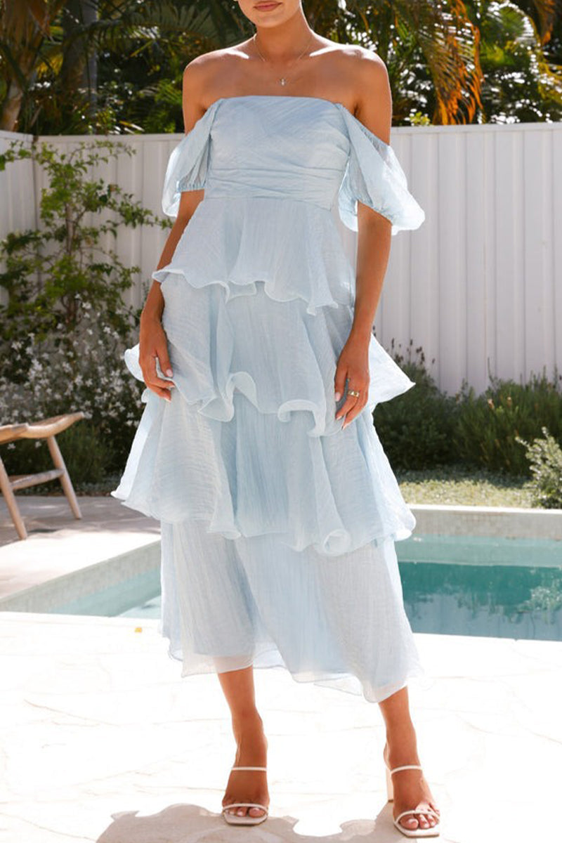 Vestido midi volantes en capas para mujer - Gisela