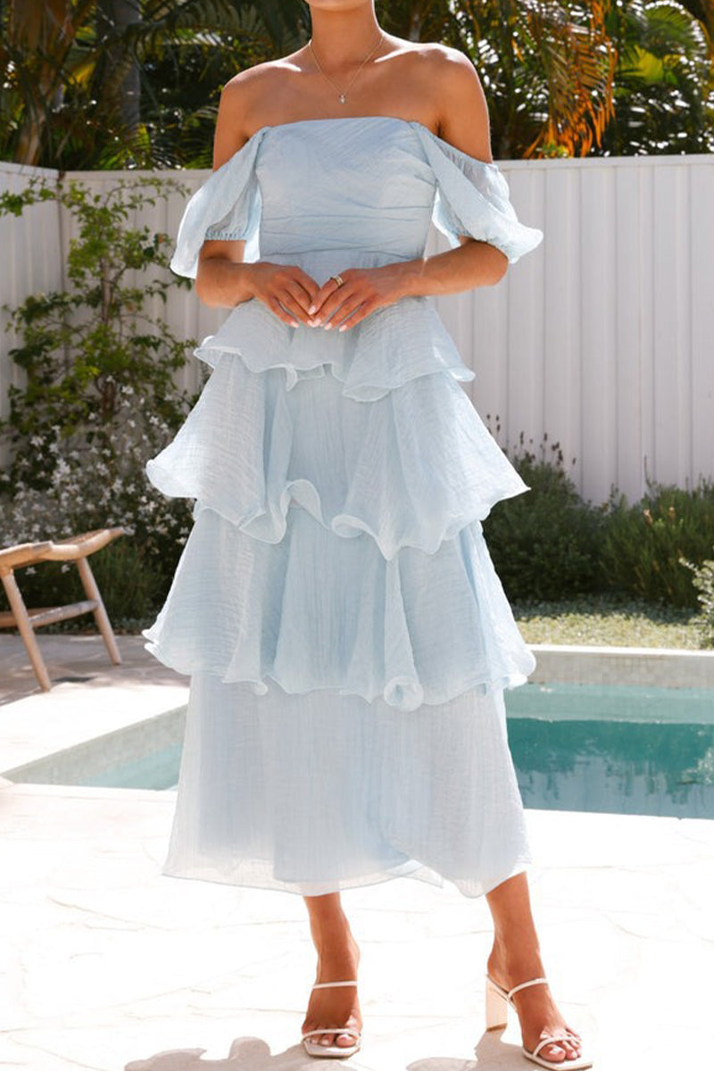 Vestido midi volantes en capas para mujer - Gisela