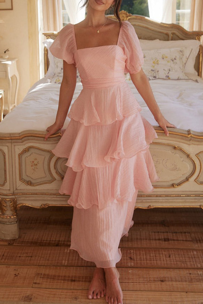 Vestido midi volantes en capas para mujer - Gisela