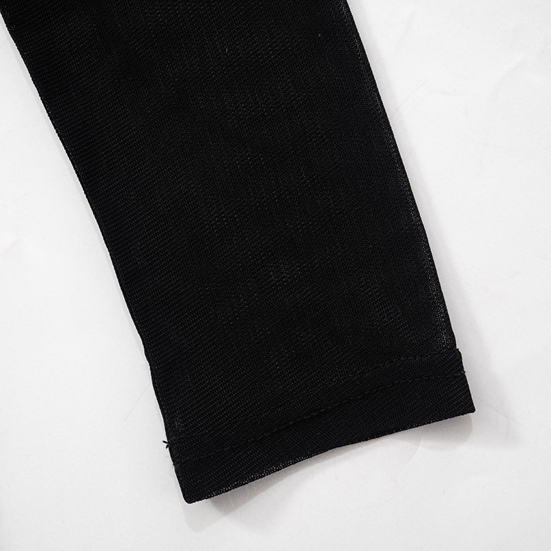 Vestido mini con mangas transparentes – Clara