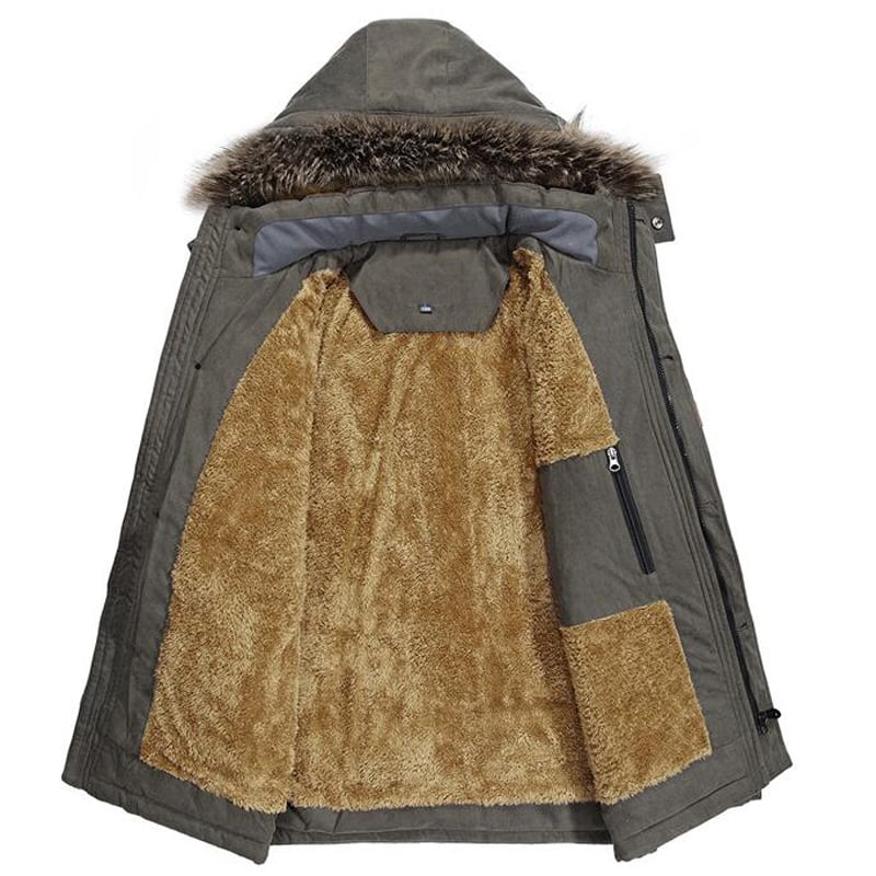 Abrigo acolchado para hombre con capucha efecto acolchado caliente y protección contra viento