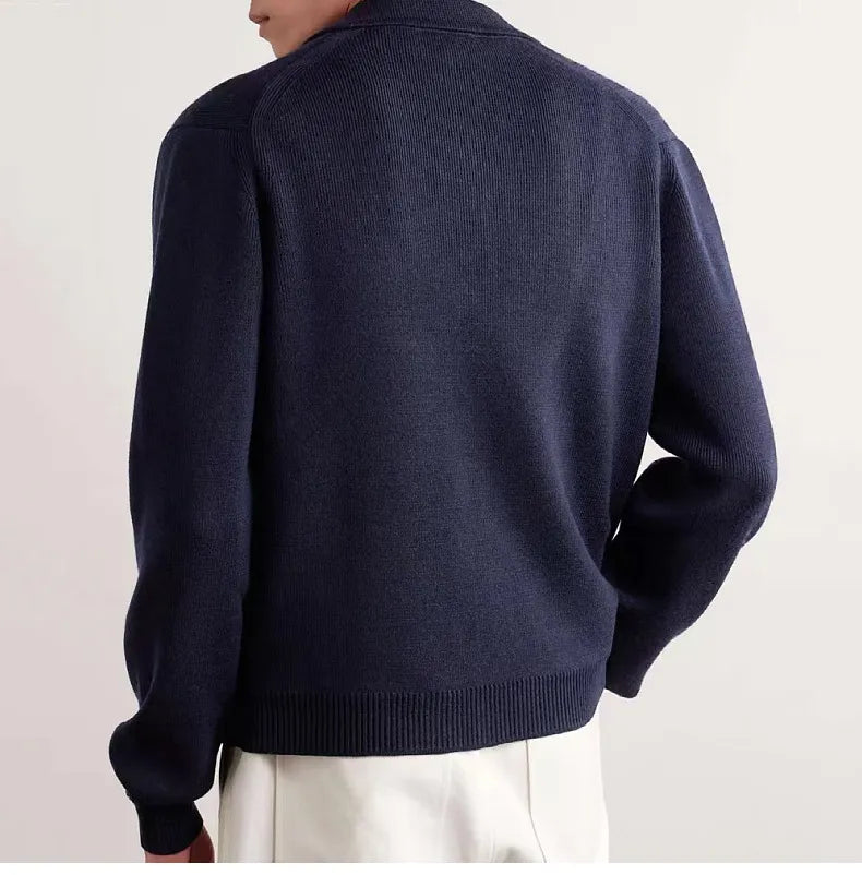 Beau - Cárdigan masculino con bolsillos de parche