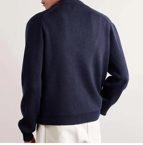 Beau - Cárdigan masculino con bolsillos de parche