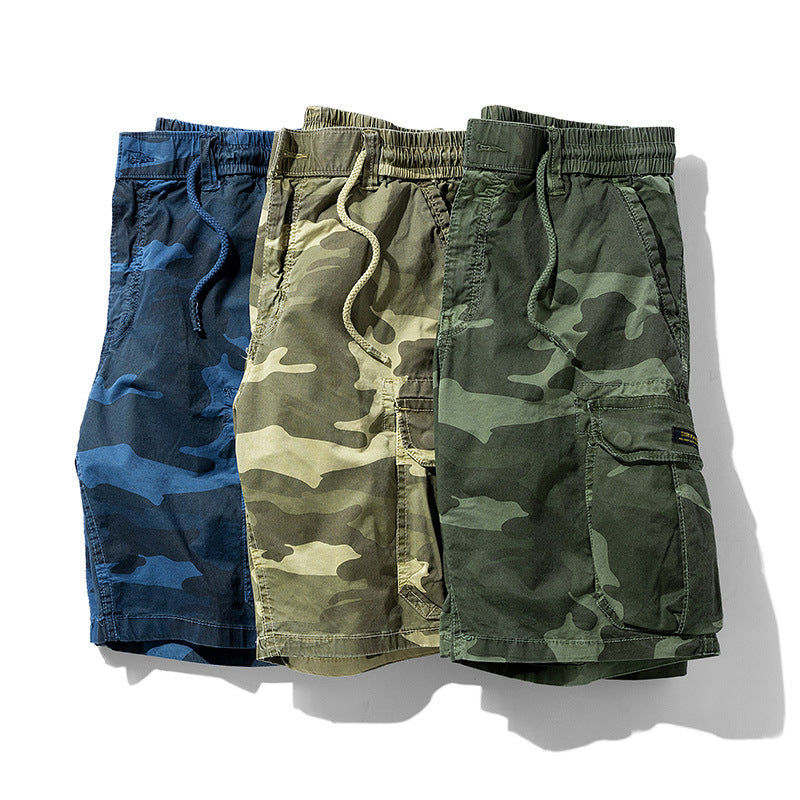 Shorts cargo camuflaje con bolsillos laterales para hombre - Carson