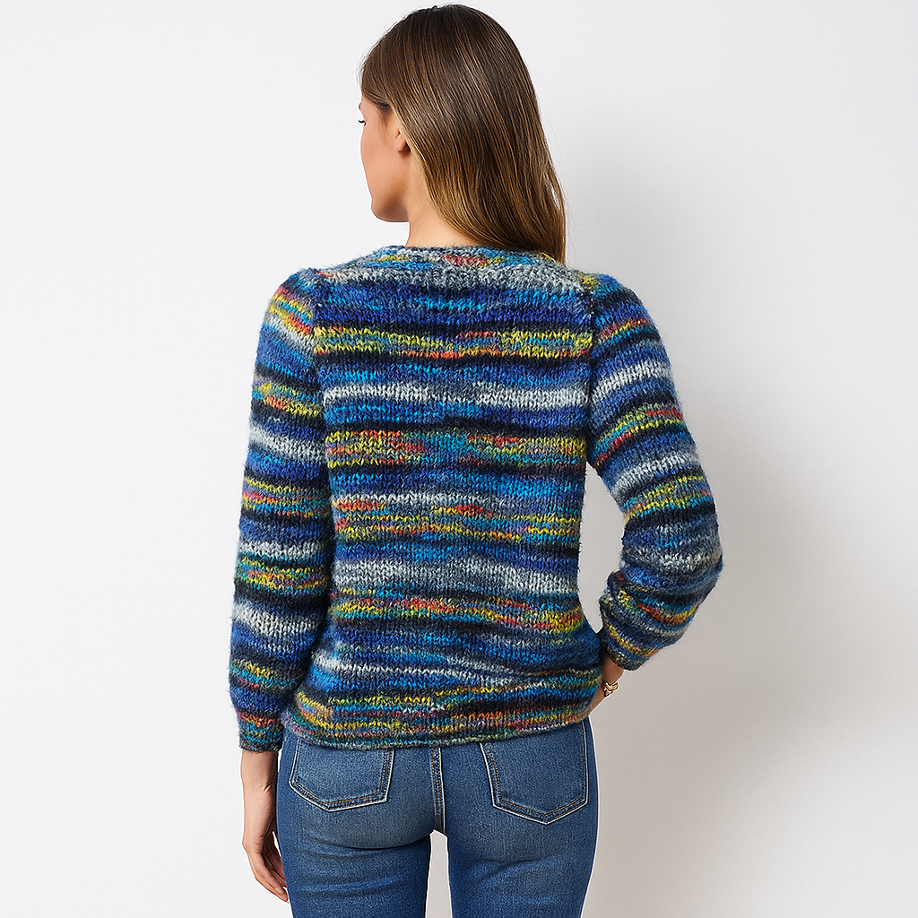 Cárdigan de mujer multicolor en punto agradable - Jadai