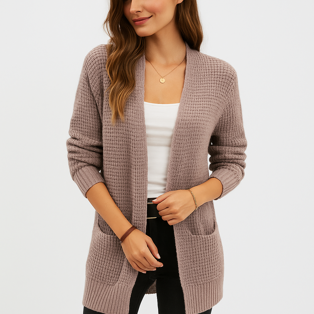 Cardigan abierto en punto clasico para mujer - Dasha