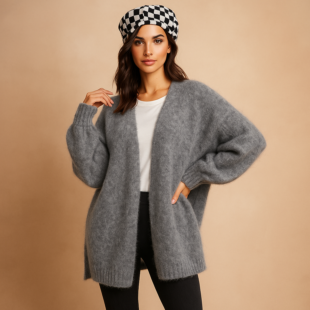 Cardigan mujer punto agradable modelo oversize manga larga - Nadia