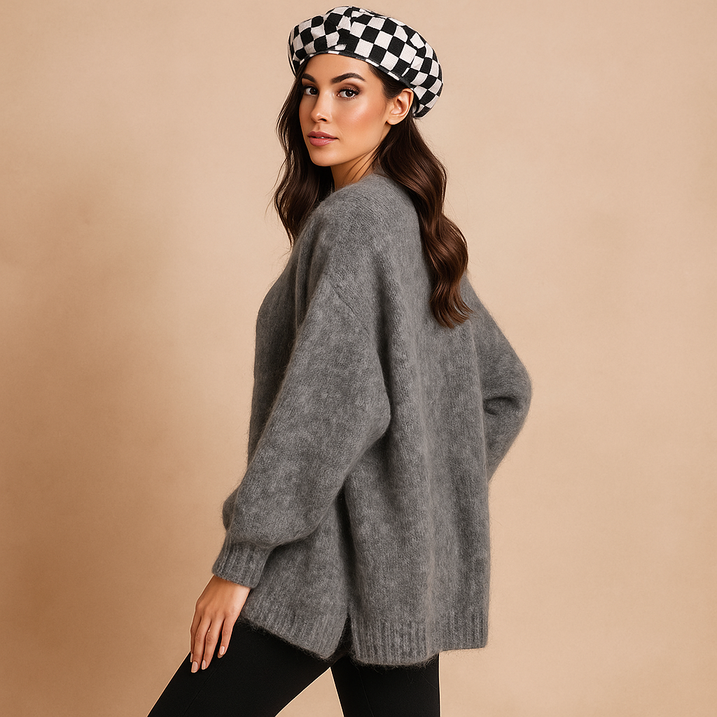 Cardigan mujer punto agradable modelo oversize manga larga - Nadia