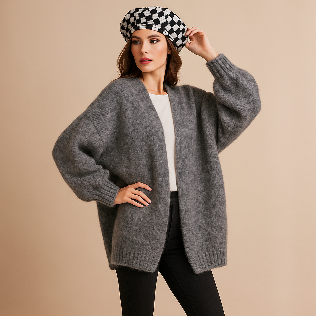 Cardigan mujer punto agradable modelo oversize manga larga - Nadia