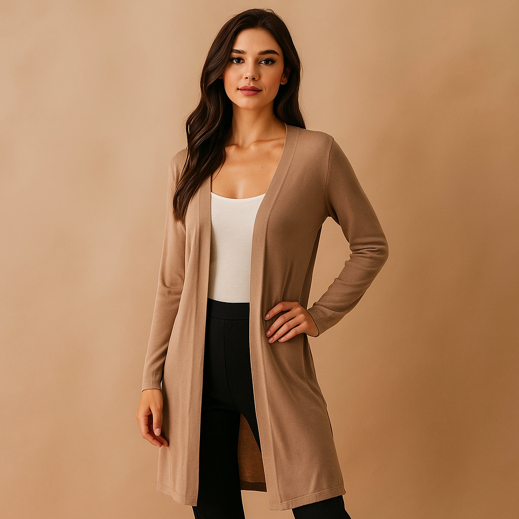 Cardigan mujer largo abierto aire minimalista - Lang