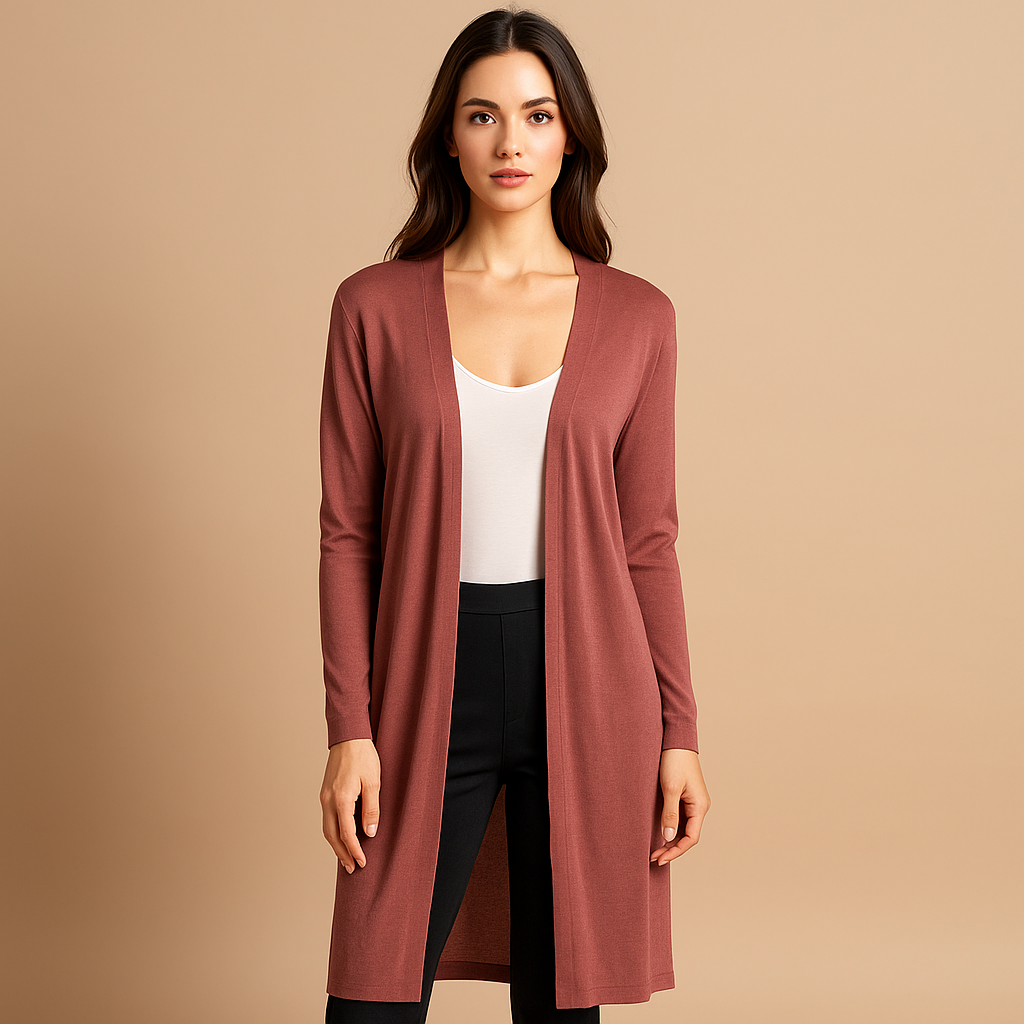 Cardigan mujer largo abierto aire minimalista - Lang