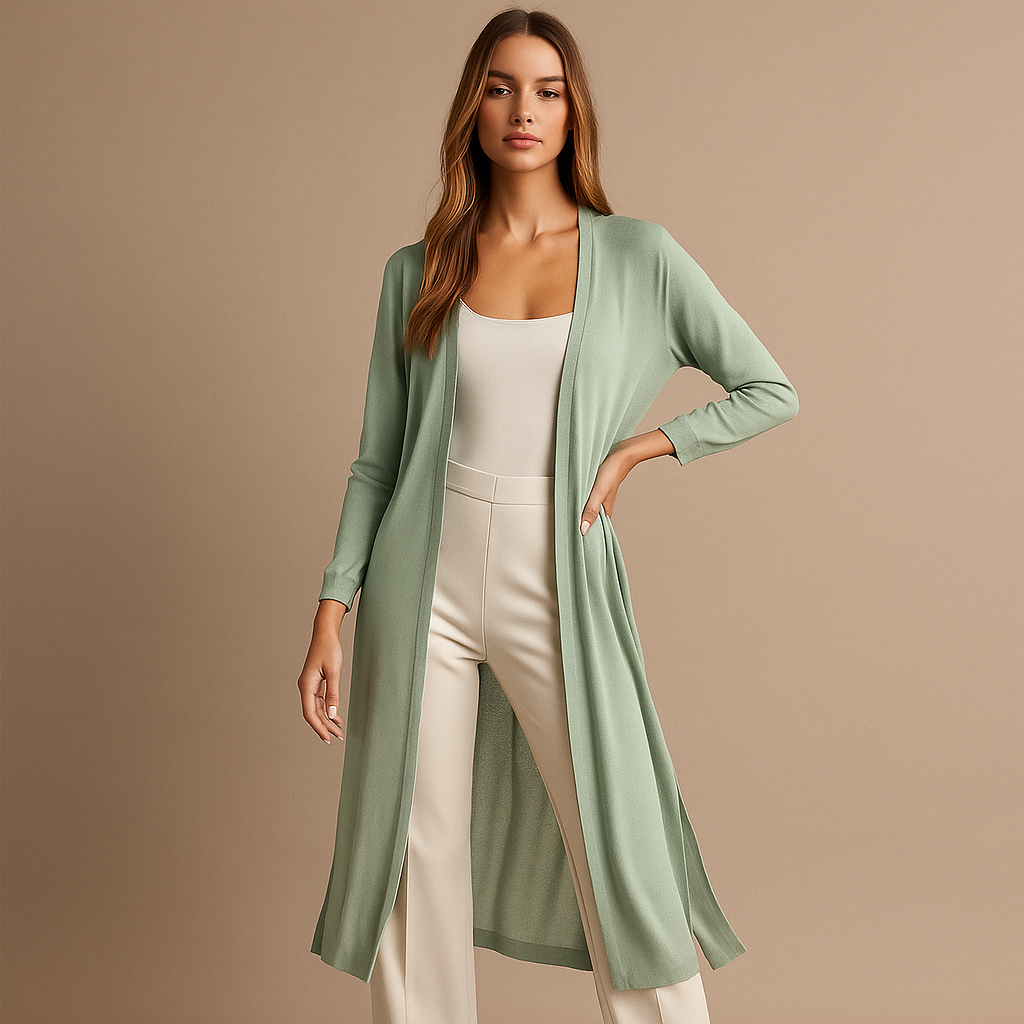 Cardigan mujer largo abierto aire minimalista - Lang