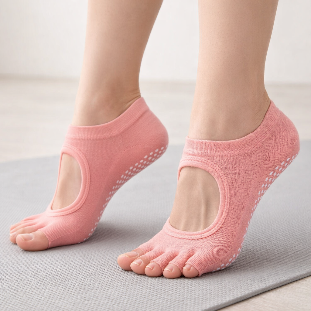 Calcetines de pilates con corte cinco dedos - Elvarya