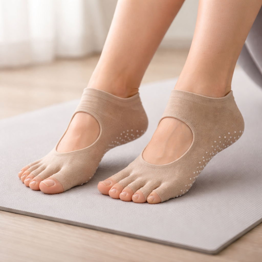 Calcetines de pilates con corte cinco dedos - Elvarya