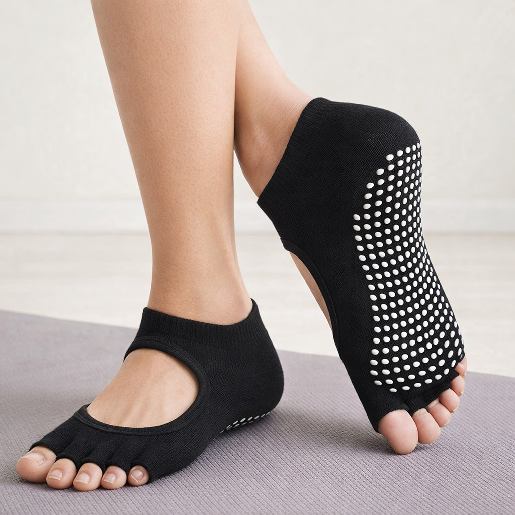 Calcetines de pilates con corte cinco dedos - Elvarya