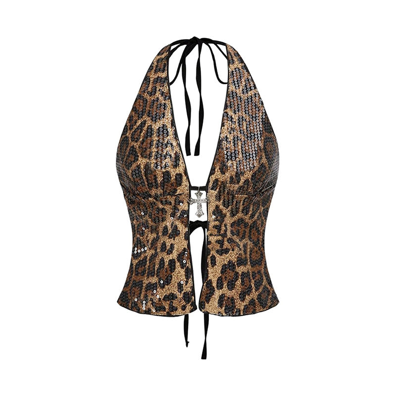 Blusa halter mujer elegante con silueta entallada para noche estilo urbano glamour