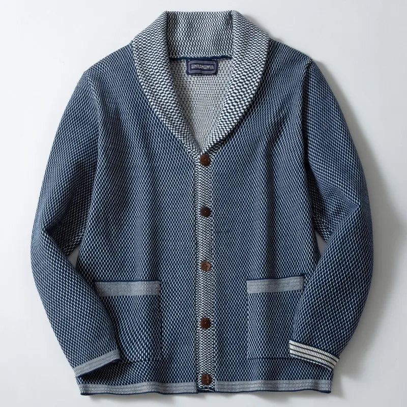 Olivier - Cárdigan informal tricotado jacquard para hombre