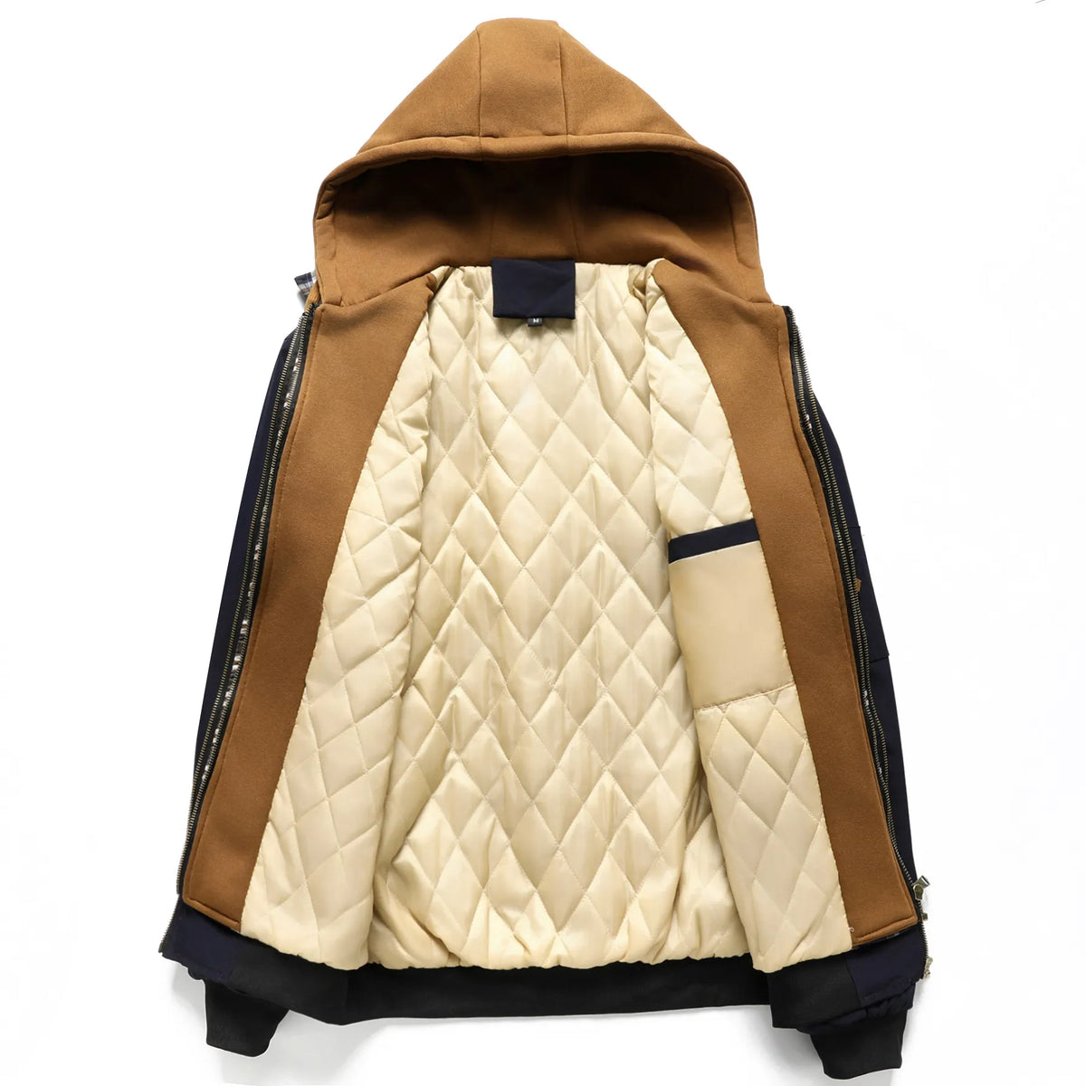 Cazadora bomber hombre acolchada capucha superpuesta interior cuadros urbano - Damián