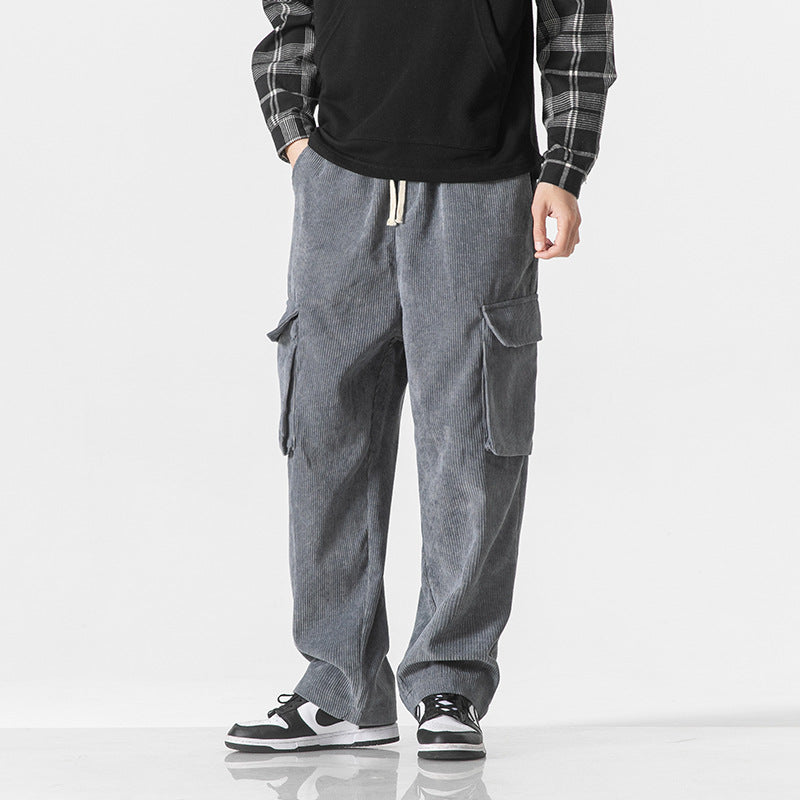 Pantalones para hombre pana corte recto cargo - Hugo