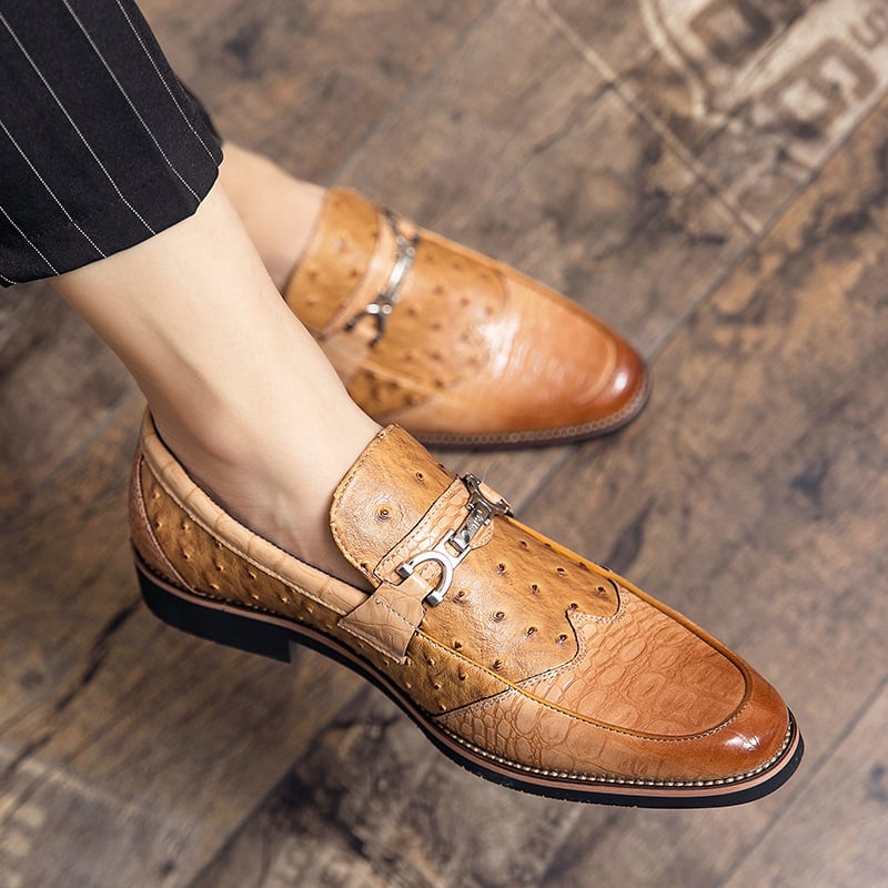 Mocasines de piel grabada para hombre estilo formal - Elvarn