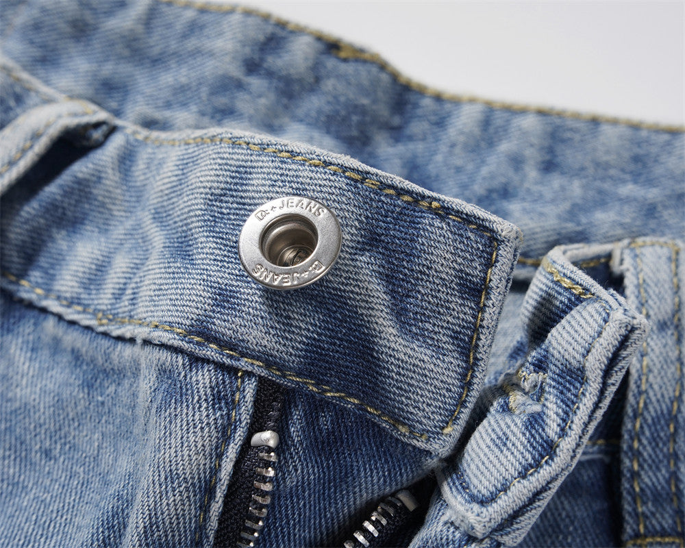 Jeans cargo rectos utilitarios para hombre - Falko
