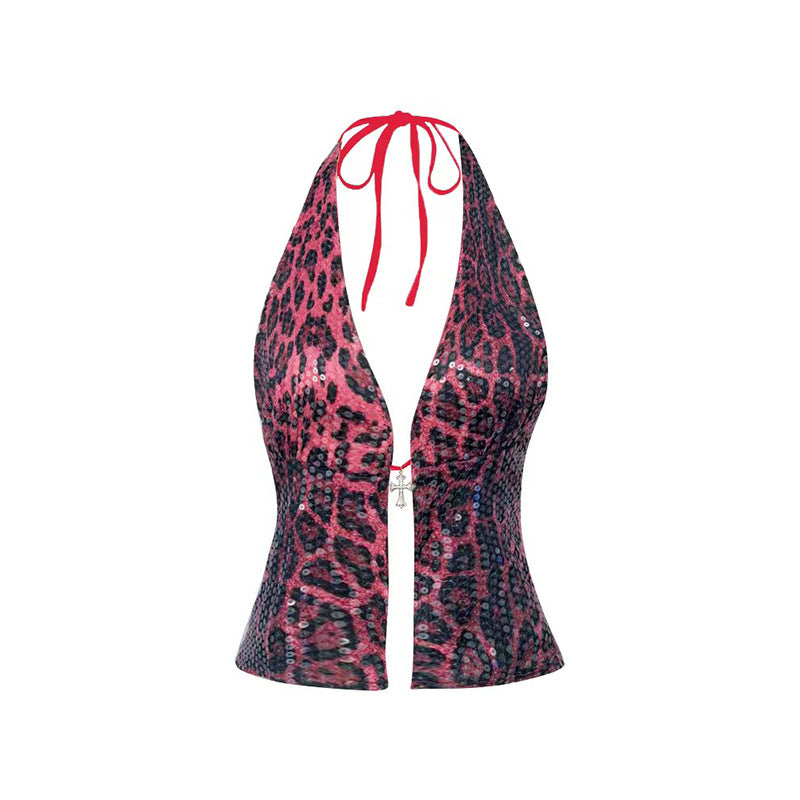 Blusa halter mujer elegante con silueta entallada para noche estilo urbano glamour