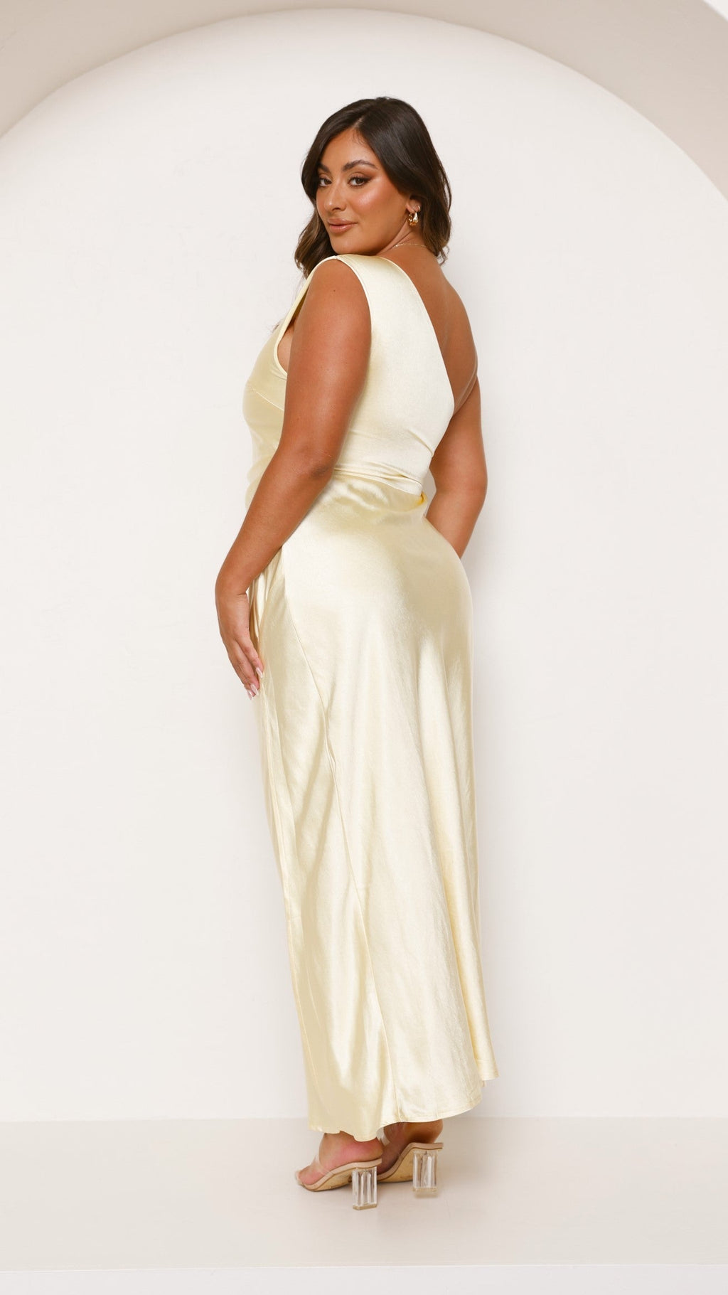Vestido largo mujer un solo hombro fruncido lateral abertura frontal sofisticado - Rousa