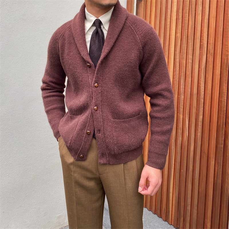 Cardigan chic de punto para hombre con solapa clasica - Davide
