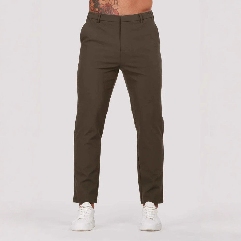 Pantalones rectos de traje hombre estilo sobrio para oficina reuniones de negocio y eventos formales cómodos