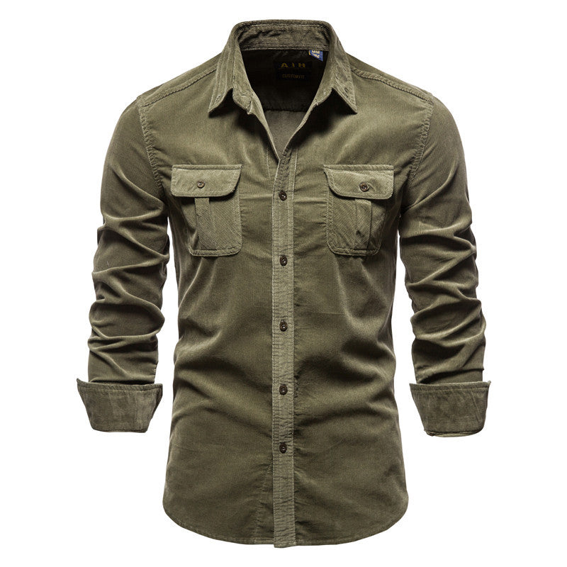 Camisa de hombre de manga larga con bolsillos frontales - Kelven
