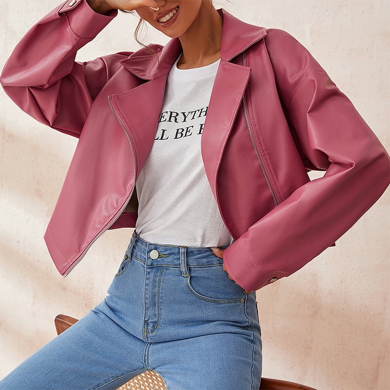 Chaqueta corta de mujer estilo urbano con cremallera - Sirel