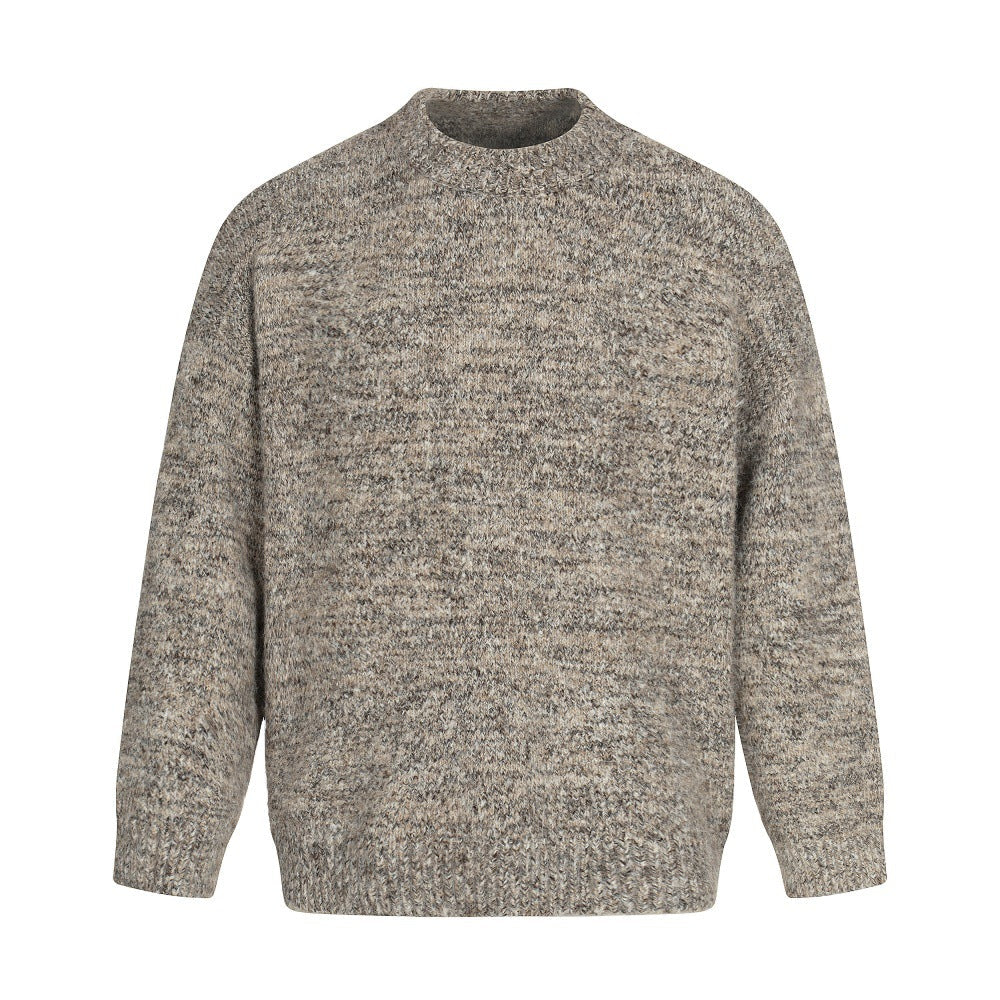 Suéter de punto hombre jaspeado cuello redondo