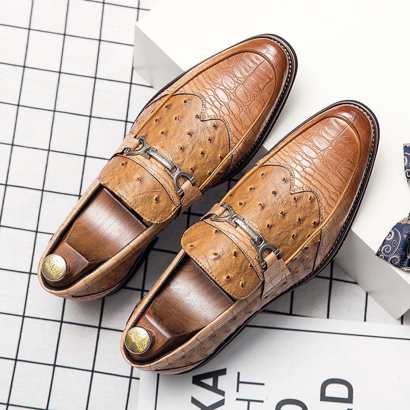 Mocasines de piel grabada para hombre estilo formal - Elvarn