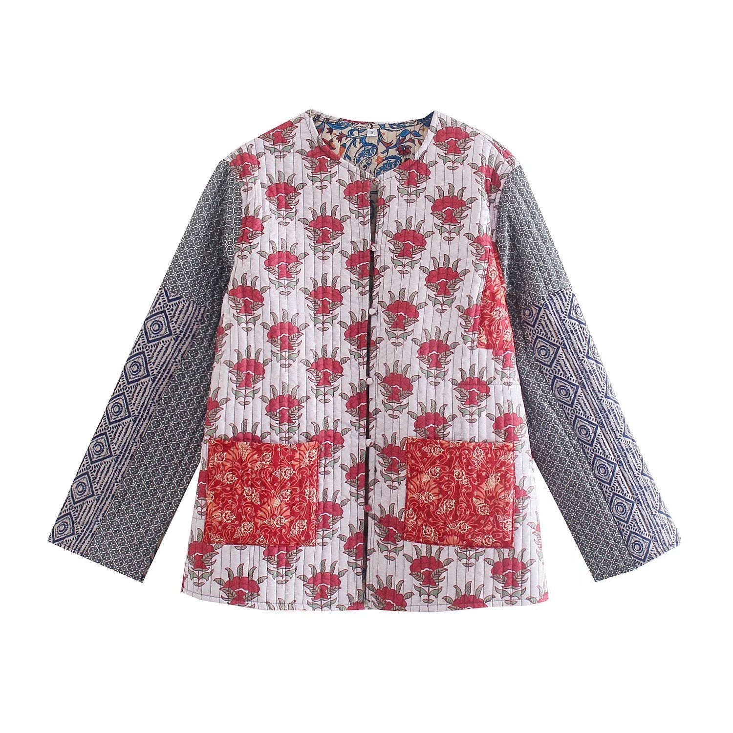 Chaqueta de primavera con estampado patchwork para mujer - Gerlinde