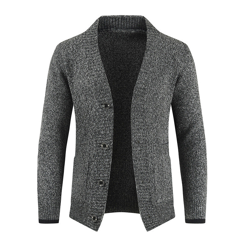 Cárdigan de punto para hombre cuello chal suave y cálido prenda versátil para capas ligeras sobre camisas y camisetas
