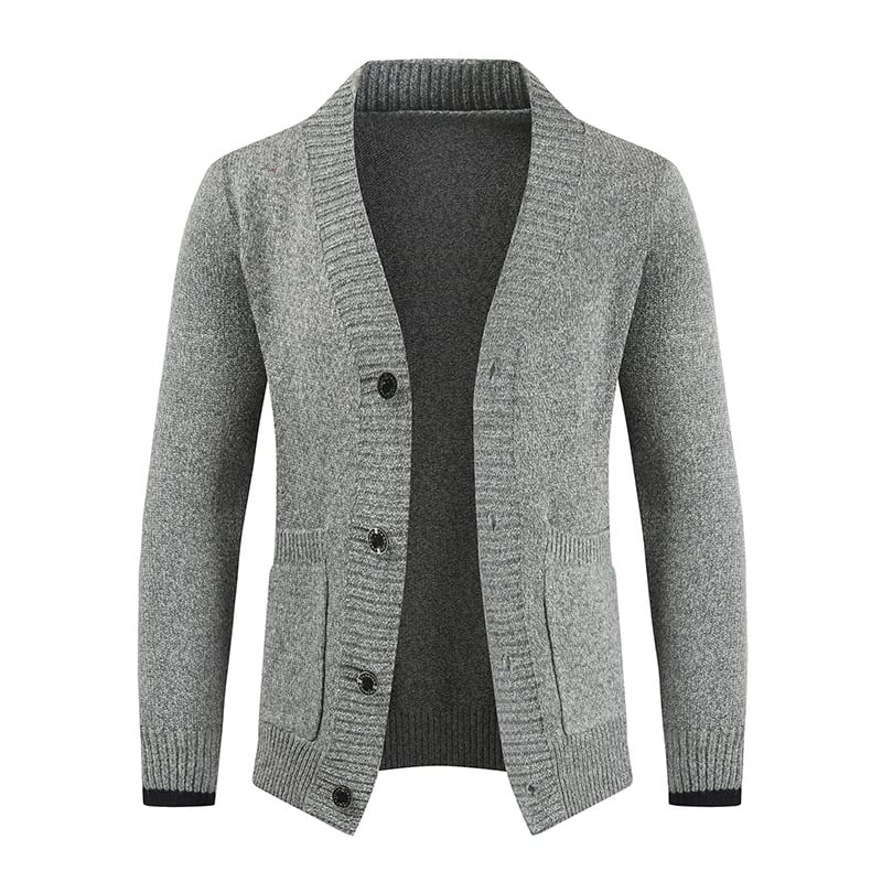 Cárdigan de punto para hombre cuello chal suave y cálido prenda versátil para capas ligeras sobre camisas y camisetas